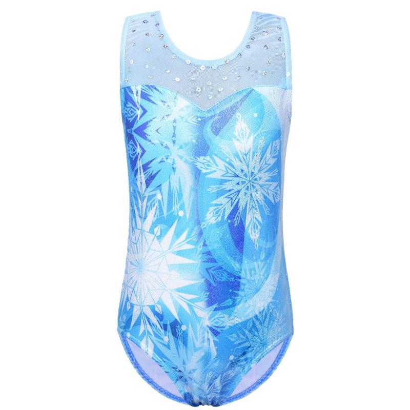 

BAOHULU Little Girls Sparkle Gymnastics Leotard Blue Snowflake Ballet Leotard Sleeveless Ballet Class Practice Dance Tights, B198 navybutterfly