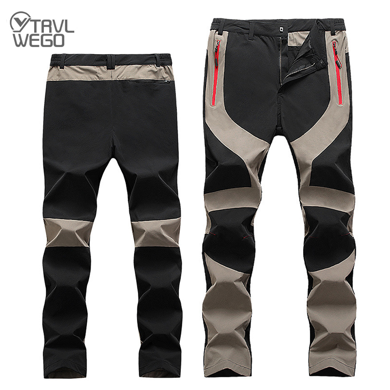 

TRVLWEGO Thin Hiking Pants Men Summer Outdoor Waterproof Quick Dry Fishing Pant Tactical Pocket Camping Mountain, Blue