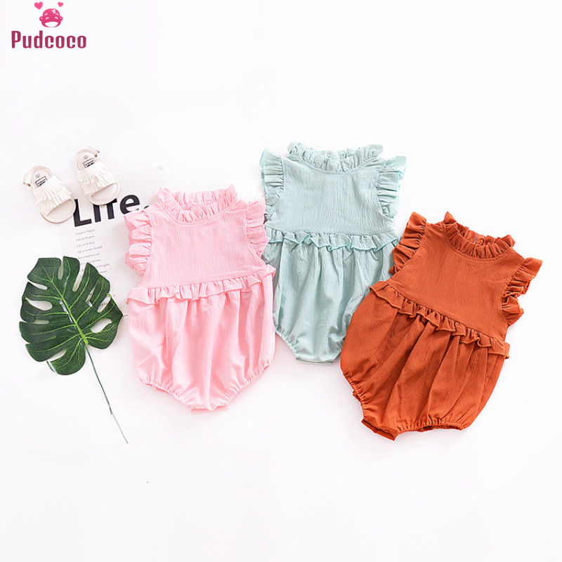 

3 Colors Sweet Solid Romper for 0-24M Newborn Infant Baby Girl Clothes Winter Jumpsuit Outfits Baby Scollop