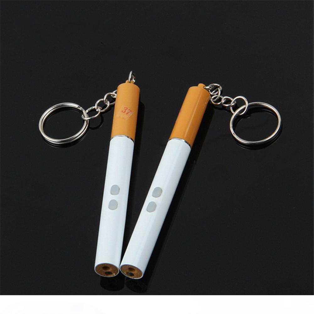 

200pcs Cigarette Design 3 in 1 Mini Portable Key Chain Ring LED Flashlight with Red Laser Pen Writing Torch Light