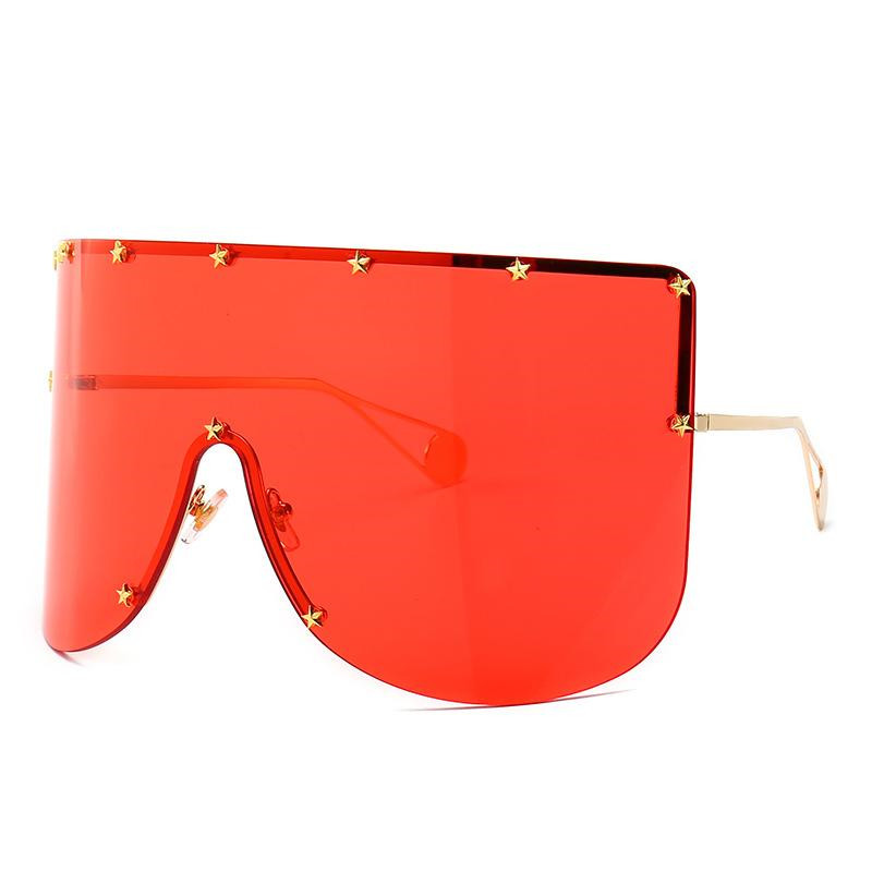 

New Arrival Oversized Metal Frame Goggle Sunglasses Designer Stars Decoration Men And Women Large Mask Gothic Shade Xdmax