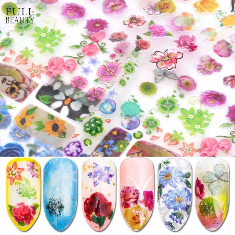 

2020 Spring and Summer Cross-Border New Japanese Starry Paper Color 8 Butterfly Flower Series 20X cm Nail Stickers, 8pcs sticker