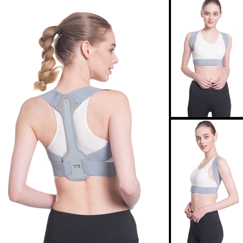 

Posture Back Corrector Clavicle Spine Back Shoulder Support Belt Pain Relief Posture Correction Prevents Slouching Unisex, Silver