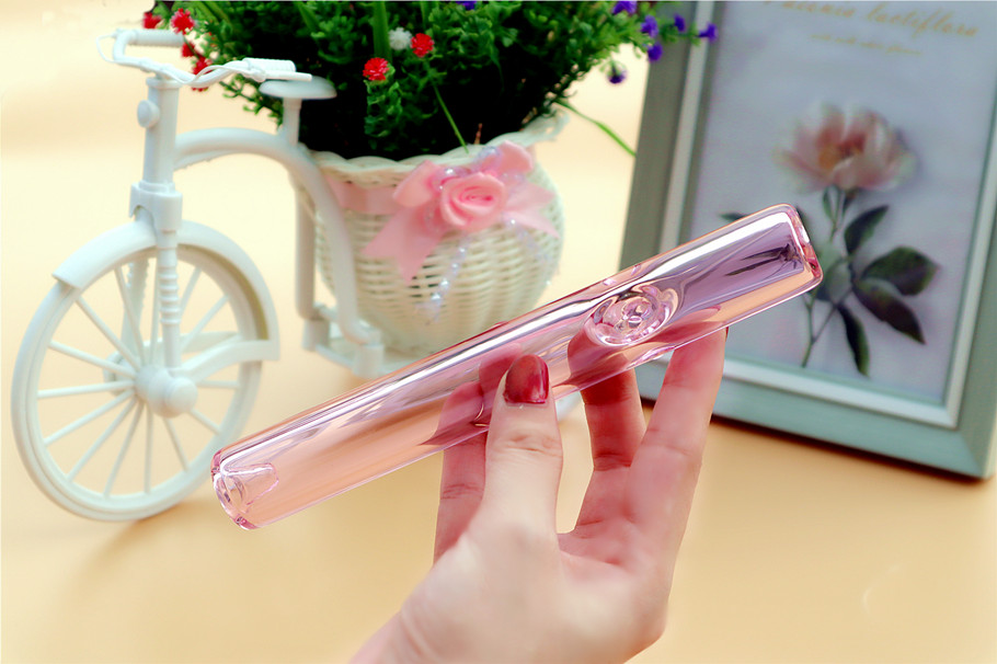

quality super good pink pyrex tobacco pipe glass hand pipe dab rig smoking pipes glass spoon pipes