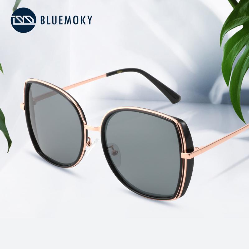 

BLUEMOKY Big Frame Butterfly Acerate Sunglasses Vintage Oversized Mirror Polarized Sunglasses Female UV400 Shades Gafas de sol