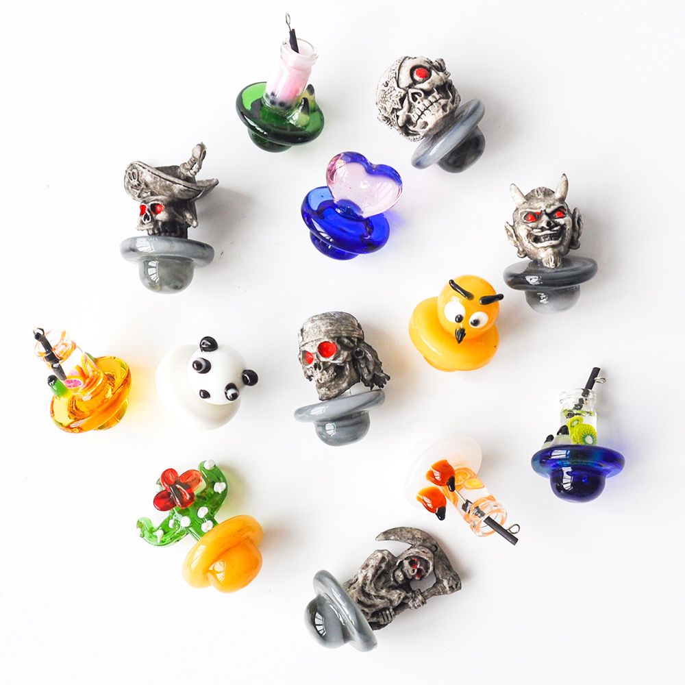 

OD25mm Colorful Glass Carb Cap for quartz banger nail water pipe dab oil rig smoke pipe smoke accessories free shipping