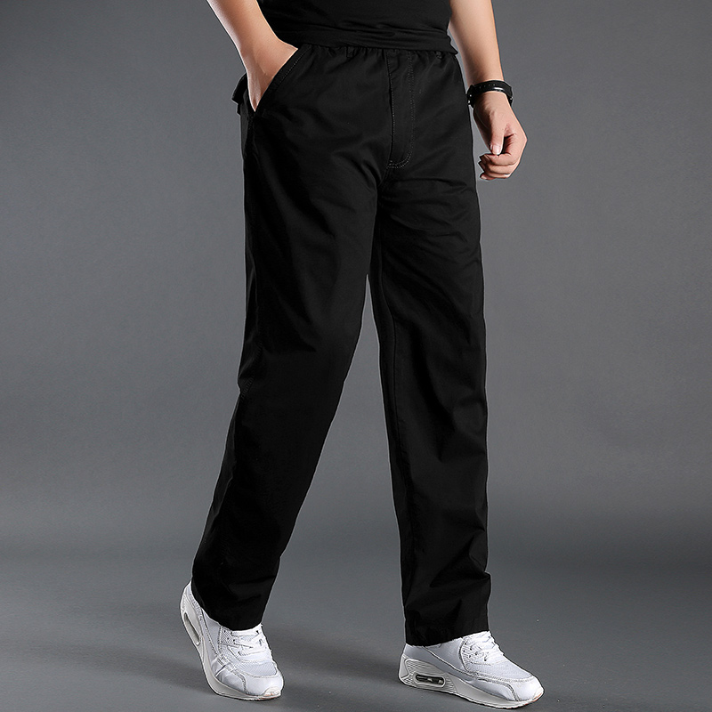 

New Black Mens Cargo Pants Pockets Full Length Pants Male Cotton Straight Trousers Homme Loose Thin Casual Plus Size -6XL