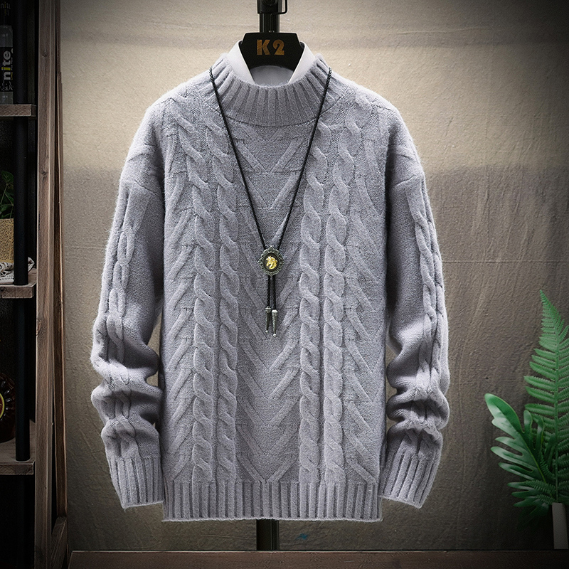 

Mens Clothes Thick Stretch Male Pullovers 2020 New Winter Sweater Men Casual Men's Christmas Sweaters Turtleneck Pull Homme, Black