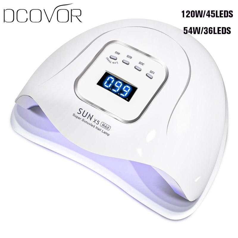 

DCOVOR 120W/54W LED Nail Lamp for Manicure Nail Dryer Machine 45/36 LEDs UV Ice Lamp For Drying Gel Polish with Auto Sensor, 12w 6leds