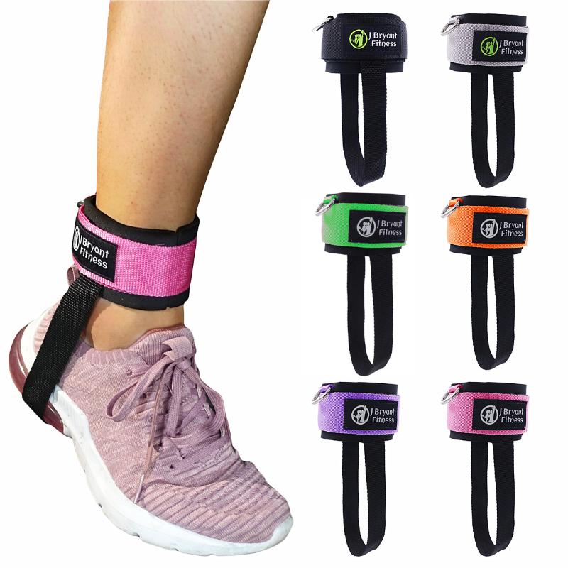 

Fitness Padded Ankle Straps D-ring Achilles Tendon Support Strong Loop for Cable Machines Ab Leg Glute Exercises Ankle Weights, Black