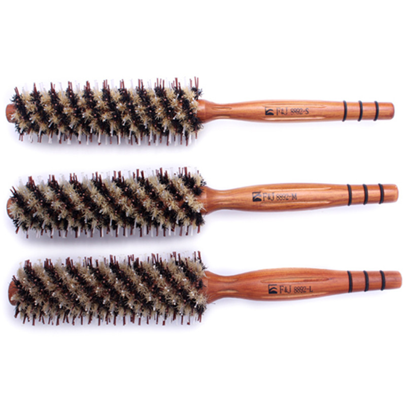 

IRUI 1pc Professional Curly Hair Wooden Comb Natural Boar Bristles Hair Comb Anti static Curly Hairdressing