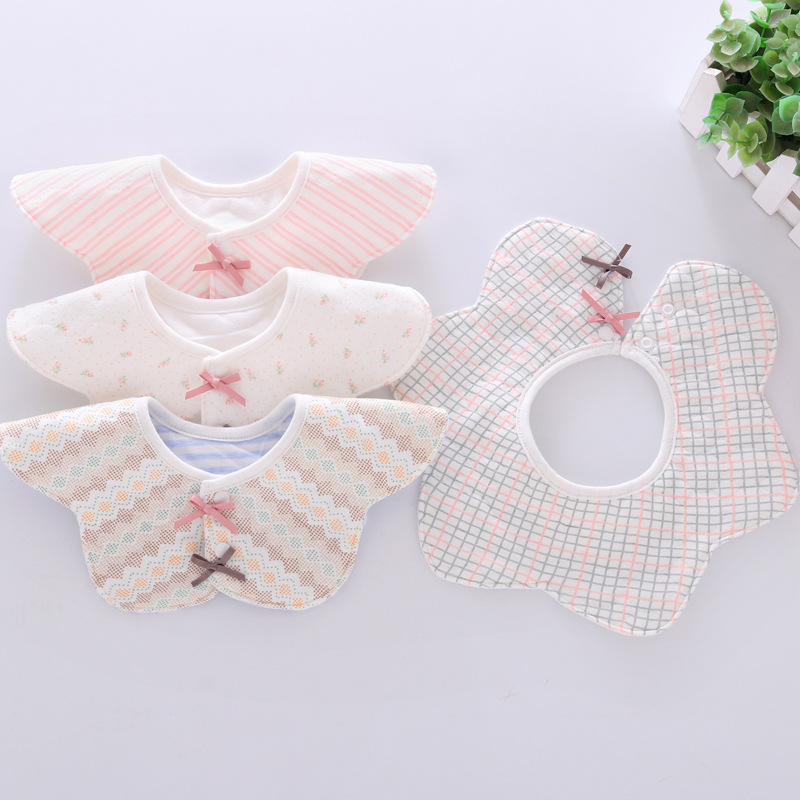 

Fashion Flower Baby Bibs Newborn Bavoir Bandana Soft Round 360 Degree Rotating Toddler Bib Infant Burp Cloths Feeding Scarf