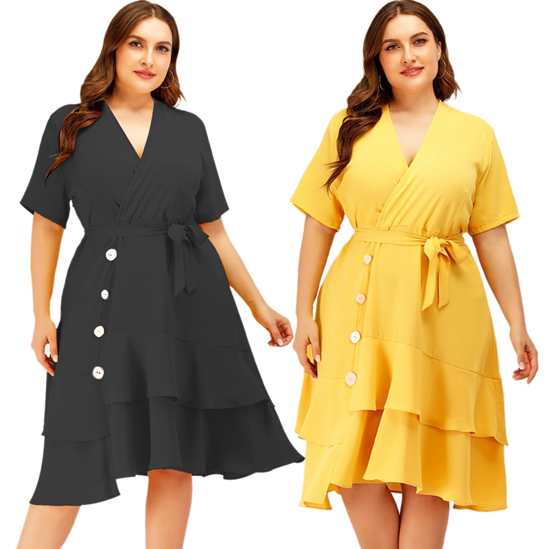 

Women Plus Size Dress Summer Dresses Short Sleeve Sexy Boho Dress, Black