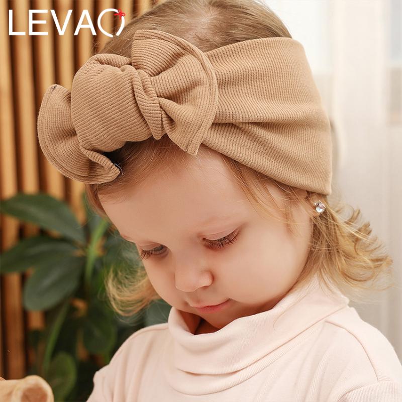 

Levao Winter Ribbed Baby Turban Headband Cute Knotted Bow Knitted Bowknot Headwraps For Girls Child Turban Headband Head Wrap, White