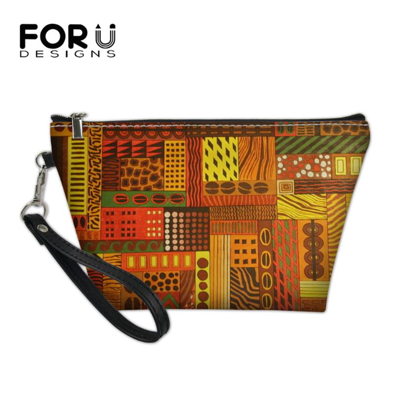 

FORUDESIGNS African Tribal Pattern Girl Professional Makeup Bags Female Beauty Make Up Box Women's Portable Travel Toiletry Wrap, Yq1103z9
