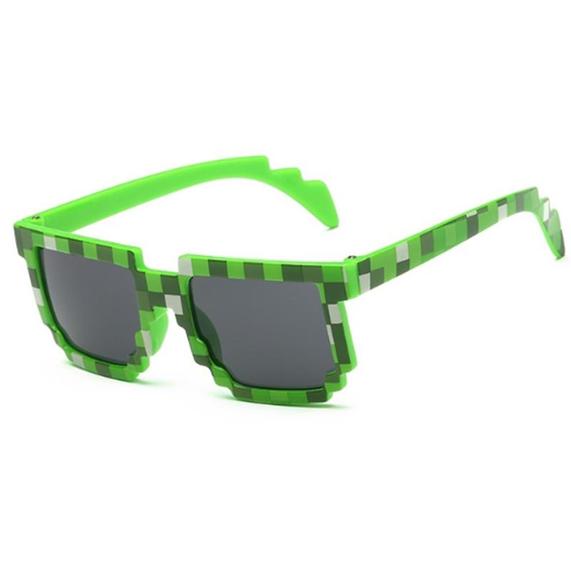 

New Mosaic Lattice Rectangle Sunglasses Men Women Classic 8 bit Pixel Sun Glasses Male Female Retro Eyewear