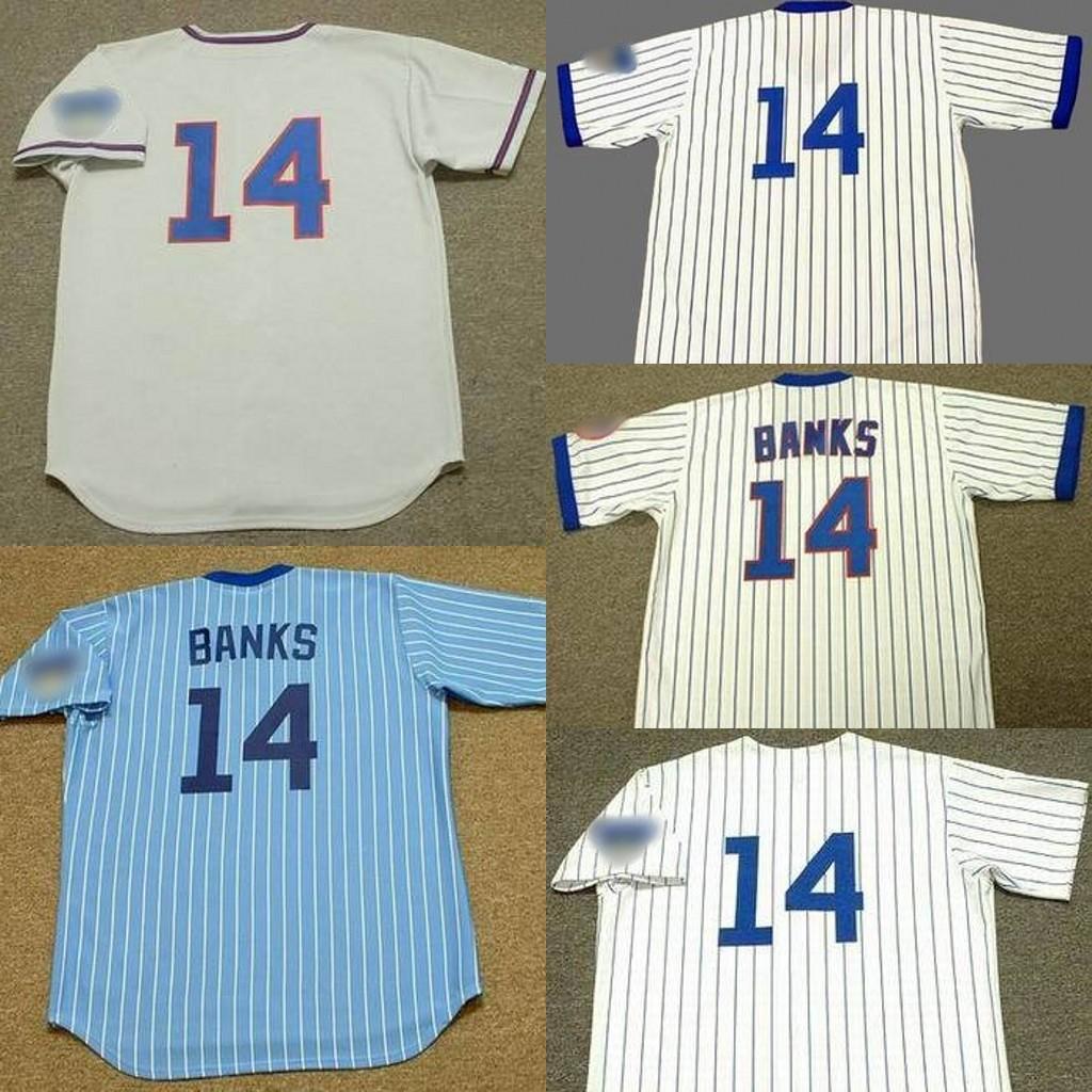 

Chicago 14 ERNIE BANKS Baseball Jersey men youth women stitched S-4XL