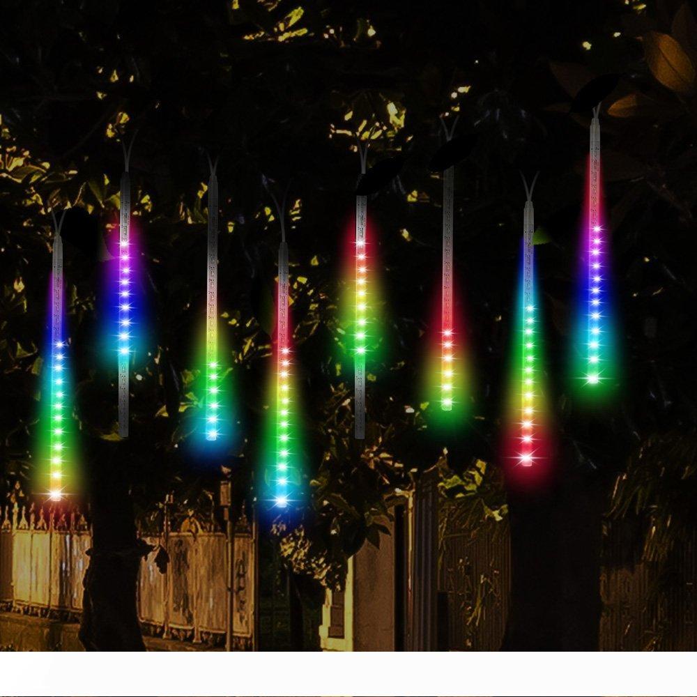 

LED Meteor Shower Rain Lights,Drop Icicle Snow Falling Raindrop 30cm 8 Tubes Waterproof Cascading lights for Wedding Xmas Home Decor