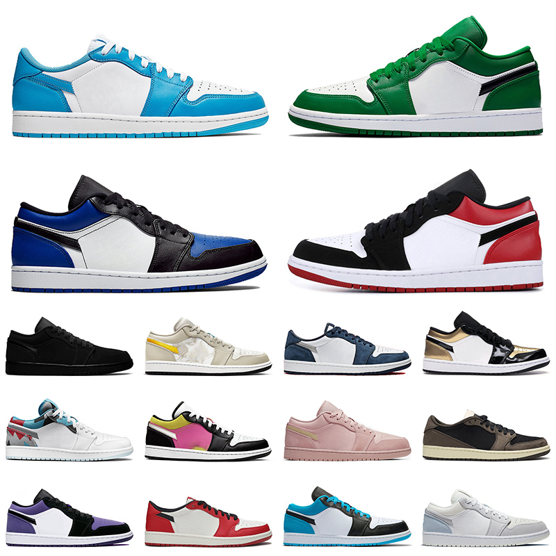 

2021 New Arrival LOW JUMPMAN 1 For Men Women Basketball Shoes Pine Green Chicago Gold Toe Court Purple Sport Trainers Sneakers 36-45, #6 40-45 pine green