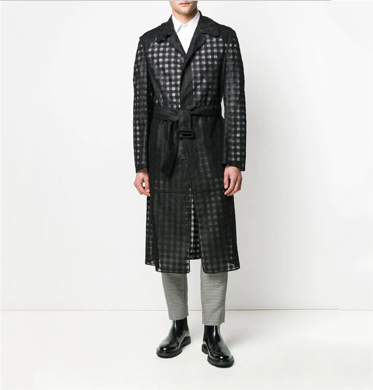 

6XL!!New trendsetter loose trench coat long sleeve personalized hair stylist sunblock spring/summer trend coat fake two tops, No contain shirt