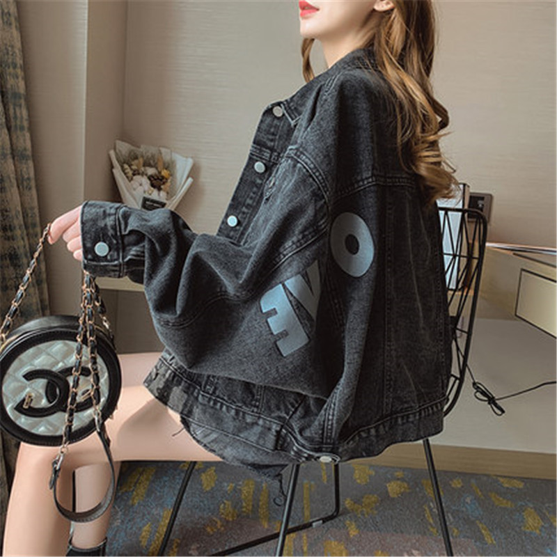 

SONDR 2020 new Spring Autumn Black Denim Jacket Women Female Korean Short Loose Outerwear ladies Jeans Coats