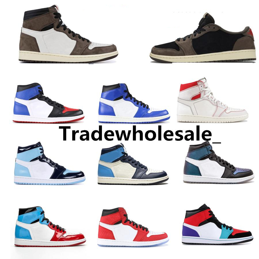 

Mens Basketball Shoes 1s Travis Scotts Top Obsidian UNC Fearless PHANTOM TURBO GREEN 1 Backboard PHANTOM GYM RED Sport Sneaker Trainer