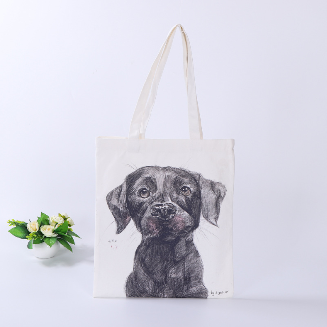 

Puppy pattern Shopping Bag Graphic Tote Harajuku Shopper Bag Women Canvas Shoulder Female Funny Eco Large-capacity