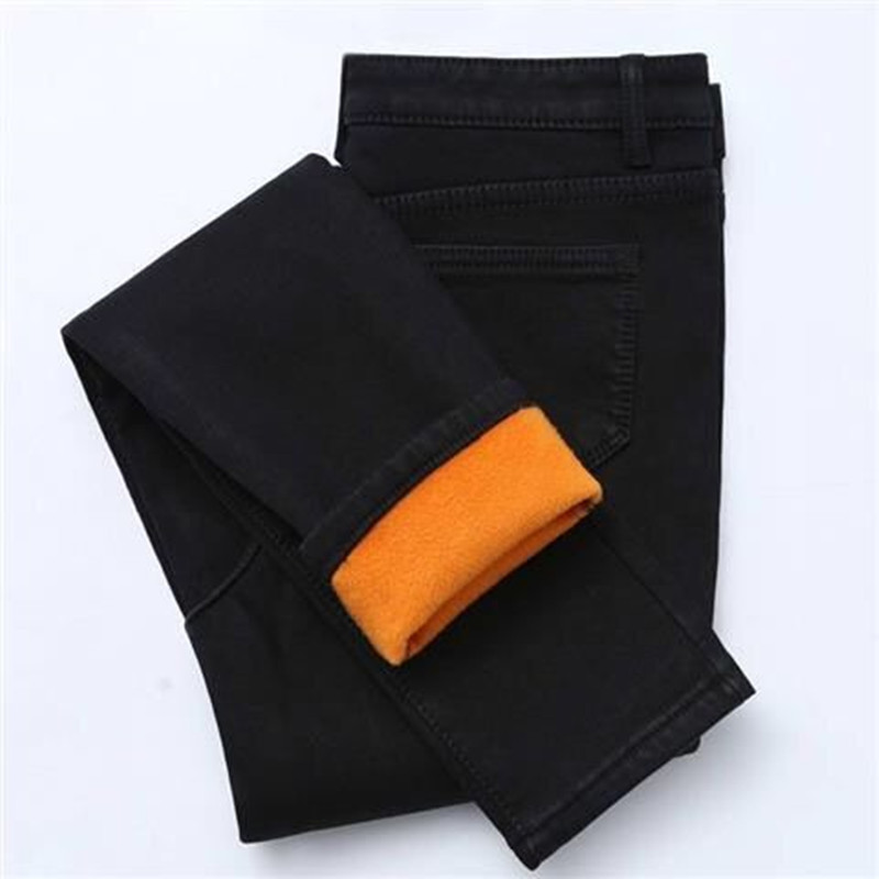 

2020 Band New Winter Thick Fleece Jeans For Women Stretch Warm Skinny Denim Velvet Pencil Jeans Stretch Female Jean Trousers