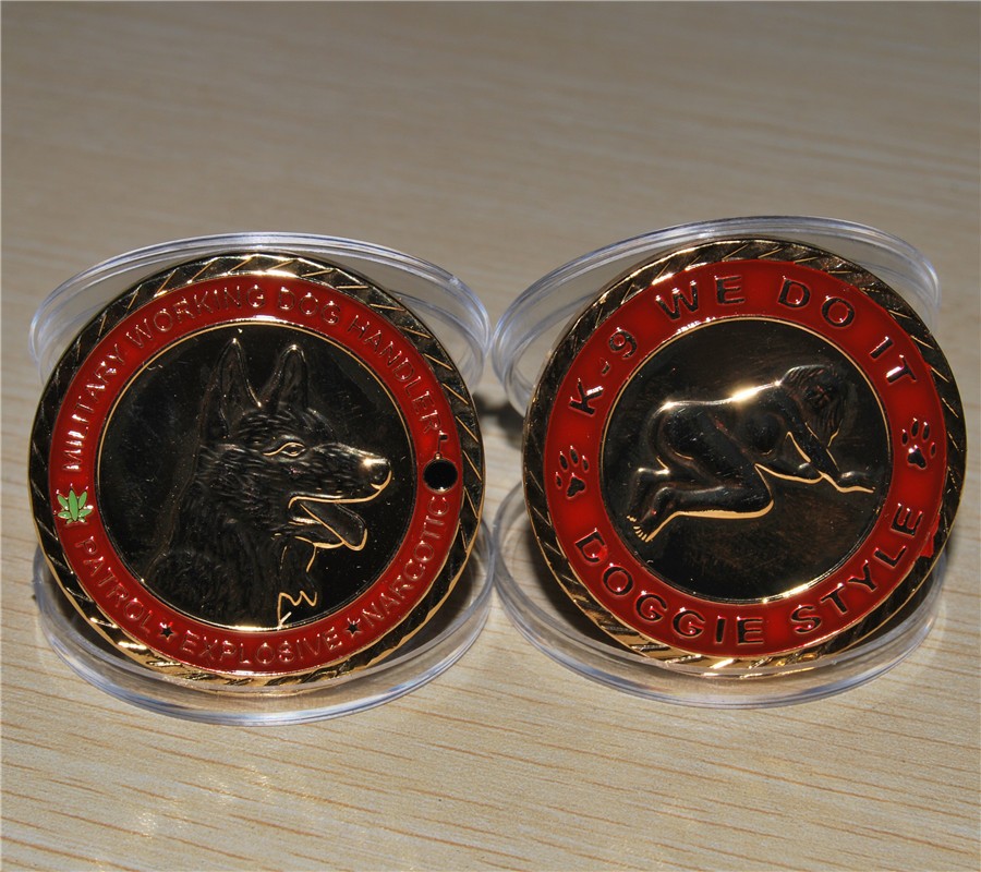 

K9 Military Working Dogs Handler Challenge Coin 10pcs/lot Free Shipping