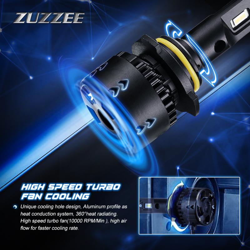 

1 Pair Car Auto LED Headlight Lamp Bulbs DC 12V-24V Lamp 360° White With Fan Design Car LED Headlight Bulbs