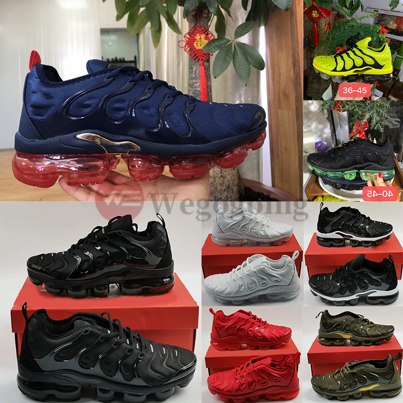 

High Quality Size 13 Mens Shoes Tn Plus Triple Black White Bright Crimson Bumblebee Be True Rainbow Womens Man Running Shoes Sneakers 36-47, Gradient grape