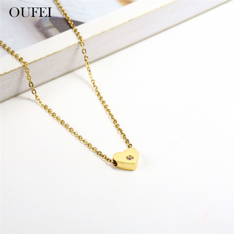 

OUFEI Heart Pendant Choker Necklace Women Fashion Necklaces 2020 Stainless Steel Jewelry Accessories Free Shipping Bohemian