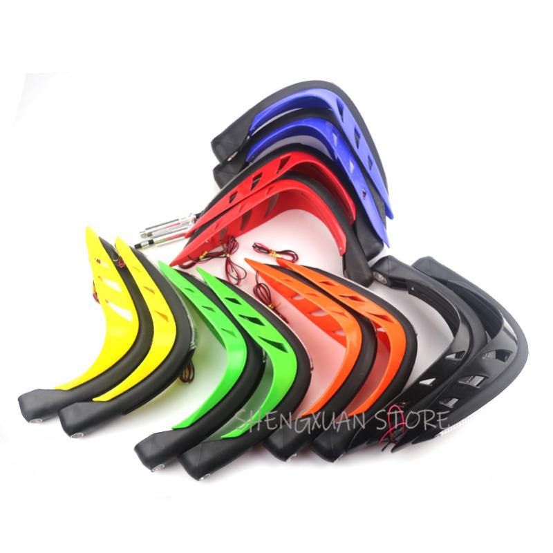 

Universal 1 Pair Universal Handlebar Hand Protector LED Light Motorcycle Hand Guards