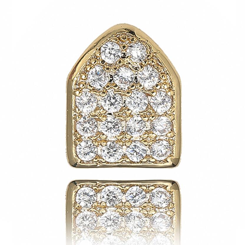 

New Fit Gold Silver Gun Plated Hip Hop Single Tooth Grillz Cap Top & Bottom Grill gold teeth caps