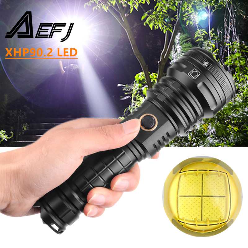 

Dropshipping Powerful LED XHP 90.2 Lamp Zoomable 3 lighting modes Torch Support for Mircro charging hunting lamp