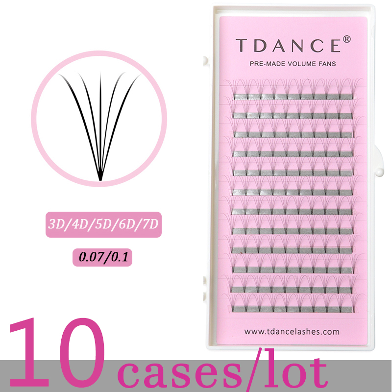 

10 Trays/ Lot Eyelash Extension 0.07 0.10mm Thickness High Quality Pre Fanned 3D 4D 5D 6D 7D Pre Made For Russian Volume Lshes