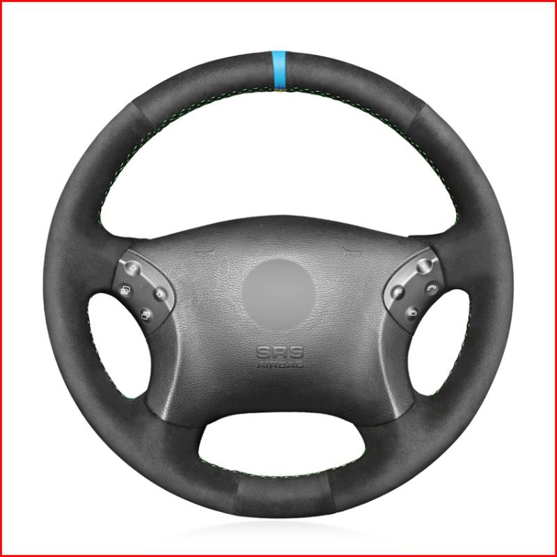 

MEWANT Black Suede Car Steering Wheel Cover for W203 C-Class 2001 2002 2003 2004 2005 2006 2007 Accessories