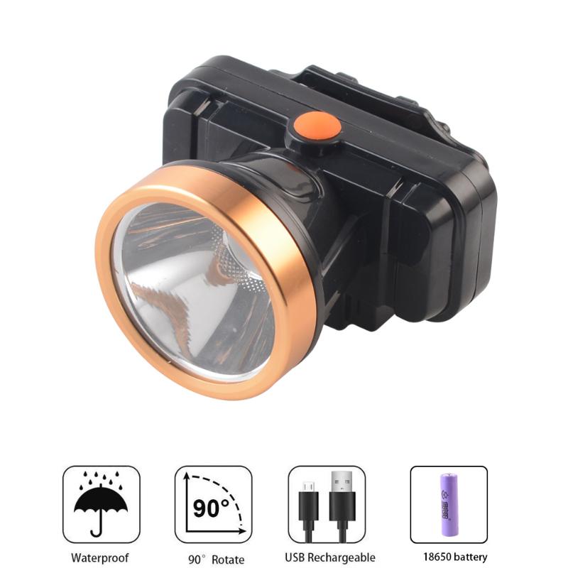 

LED headlight strong light long-range USB charging headlamp use 18650 battery for mountain climbing, cycling, fishing etc