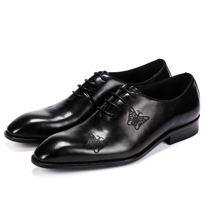 

Hot2020 Fashion New Bullock Fashion Formal Men's Genuine Korean Business Leather Shoes Carved Large Size Trendy, Black