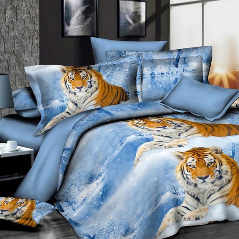 

Soft 3d Animal Duvet Cover With Pillowcases Tiger leopard Bedding Set Au Queen King Size Flower Soft Bed Covers for Home decor, Color
