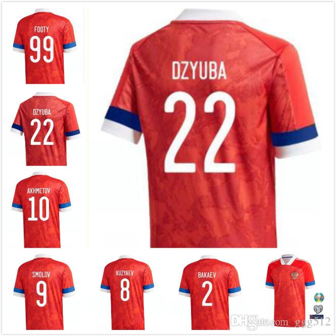 

2020 2021 Russia National Football Team Soccer Jersey 2020 Russia Home #22 DZYUBA #17 GOLOVIN #10 AKHMETOV Football Shirts, Black;yellow