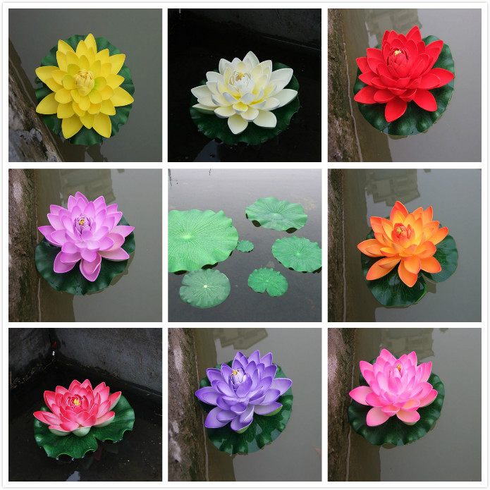 

1PCS Floating Lotus Artificial Flower Wedding Home Party Decorations DIY Water Lily Mariage Fake Plants, 10cm