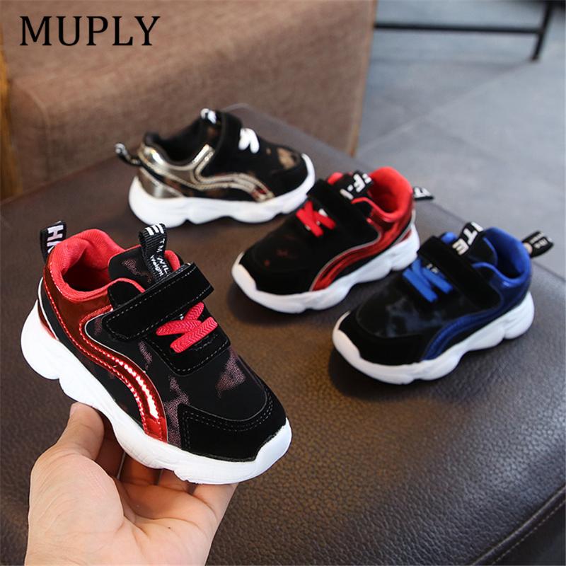 

2020 Spring Kids Sports Shoes Children Casual Boys Patchwork Sneaker Fashion Autumn Girls Student Boots Anti-Slip Shoes, Red