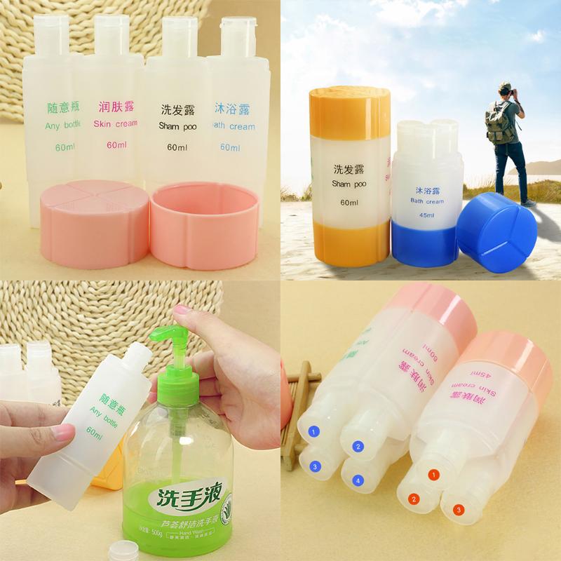 

3-In-1& 4-in-1 Travel Plastic Empty Shampoo Professional Portable Transparent Travel Cosmetic Bottle Points Bottling PlasticY812