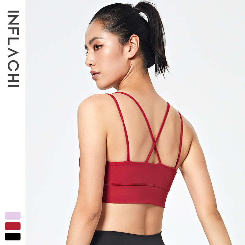 

Women Sports Bra for Running Gym Wire Free Shakeproof Push Up Yoga Bra Female Seamless Underwear Fitness Sport Top, Red