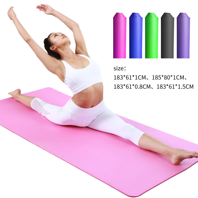 

1830*610*10mm NBR Yoga Mat Fitness Workout Non Slip Carpet Mat For Beginner Environmental Home Gym Gymnastic Mats yoga equipment, Purple