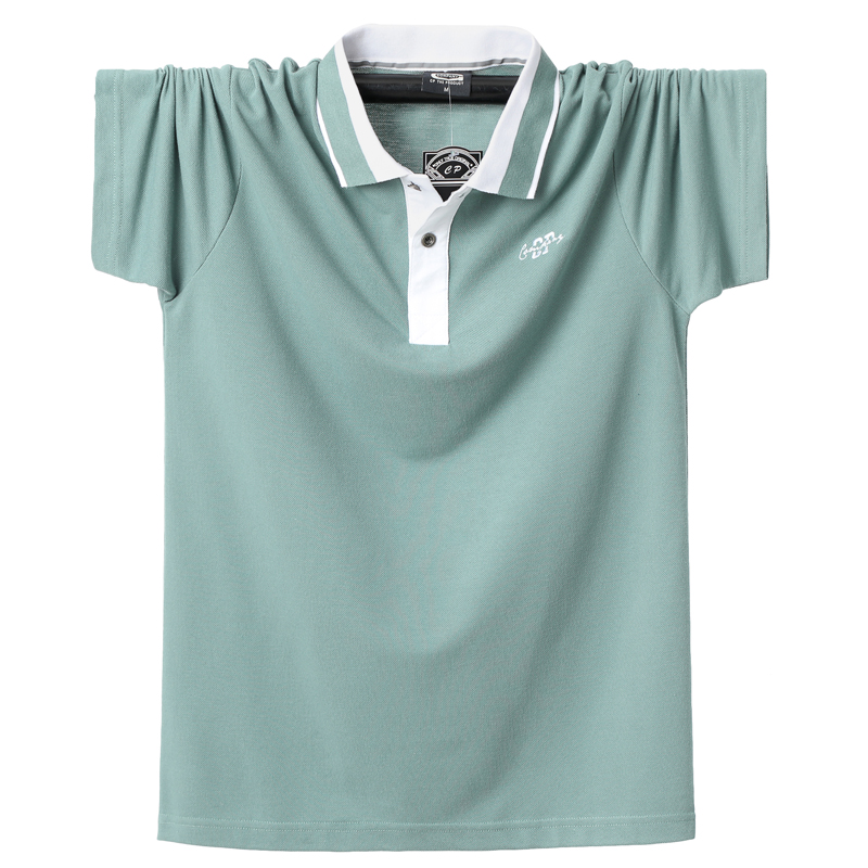 

Plus Size 6XL 5XL XXXXL Men Polo Shirt Summer Men Casual Breathable Striped Short Sleeve Polo Cotton Business Polo Shirt, Gary