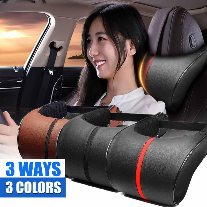 

1PC PU Leather Car Auto Seat Neck Pillow Memory Foam Neck Rest Headrest Cushion Pad Car Pillow Auto Accessories Interior