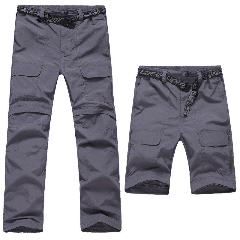 

Hiking Pants Sports Fitness Sportswear Quick Dry Removable Outdoor Shorts Climbing Camping Fishing Men Trousers, Army green