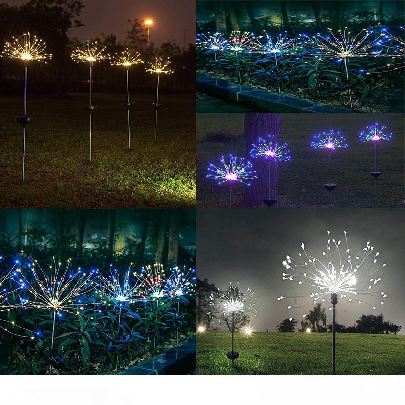 

Solar Garden Decor Lights 90 120 150 LEDs Copper String Lights Copper Wires DIY Fireworks Stars Lamp for Walkway Pathway Patio Christmas